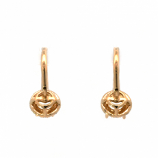 Round 5mm Earring Semi Mount in 14K Yellow Gold With Diamond Accents