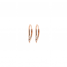 0.05 Carat White Diamond Hoop Earrings in 14K Rose Gold (ERFND0019)