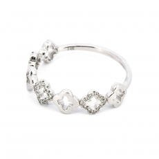 0.10 Carat Stackable Wedding Diamond Ring Band In 14k White Gold