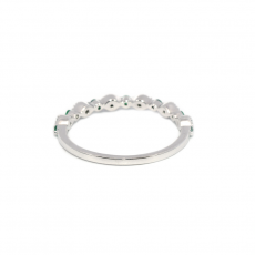 0.17 Carat Emerald Ring Band in 14K White Gold