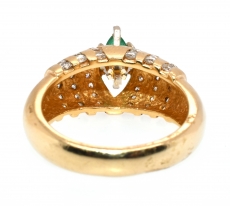 0.50 Carat Emerald And Diamond Ring In 14k Yellow Gold