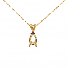 9x6mm Pear Shape Pendant Finding in 14K Gold(Chain Not Included)