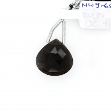 Black Moonstone Drops Heart Shape 18x18mm Drilled Bead Single Piece