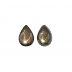 Black Star Sapphire Cab Pear Shape 11x8mm Matching Pair Approximately 4 Carat