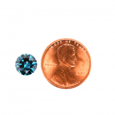 Blue Diamond Round 6.5mm Single Piece Approximately 1.02 Carat