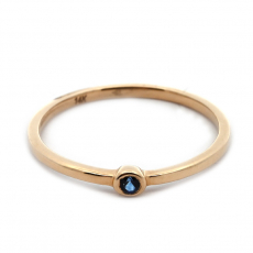 Blue Sapphire 0.05 Carat Stackable Ring Band in 14K Yellow Gold