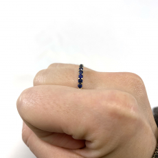 Blue Sapphire Round 0.64 Carat Ring in 14K Yellow Gold (RG4897)