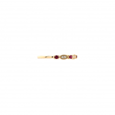 Burmese Ruby Round 0.18 Carat Ring Band in 14K Yellow Gold with Accent Diamonds (RG0621)