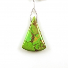 Copper Green Turquoise Drop Conical Shape 33x22mm Drilled Bead Single Pendant Piece