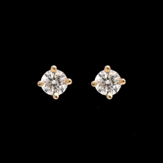 Diamond Round 0.20 Carat Stud Earring in 14K Yellow Gold