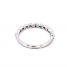 Emerald Round 0.17 Carat Ring Band in 14K White Gold (RG3229)