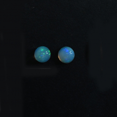 Ethiopian Opal Cab Round 6mm Matching Pair Approximately 1 Carat