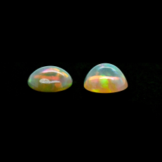 Ethiopian Opal Cab Round 9mm Matching Pair Approximately 3.70 Carat
