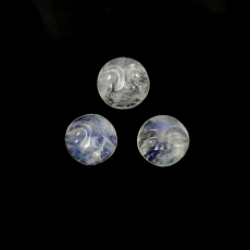 Faces Rainbow Moonstone Cabs Round 10mm Approximately 10 Carat