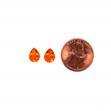 Fire Opal 7x5 Matching Pair Approximately 0.89 Carat