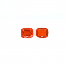 Fire Opal Emerald Cut 10x8mm Matching Pair Approximately 3.83Carat