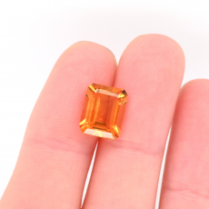 Golden Orange Citrine Emerald Cut 10x8mm Single Piece Approximately 2.78 Carat