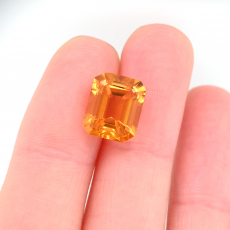 Golden Orange Citrine Emerald Cut 11x9mm Single Piece 4.27 Carat