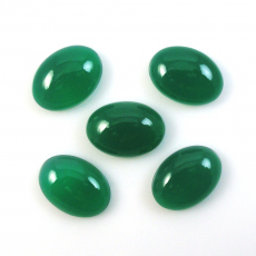 Green Onyx Cab Oval 14X10X5mm Approximately 25 Carat