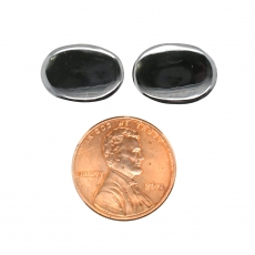 Hematite Cab Oval 15x11mm Matching Pair Approximately 18 Carat