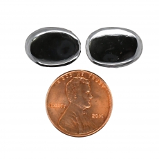 Hematite Cab Oval 16x11 Matching Pair Approximately 20 Carat