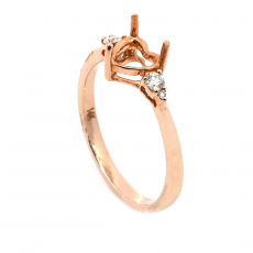 Herat Shape 7mm Ring Semi Mount in 14k Rose Gold with Diamond Accents
