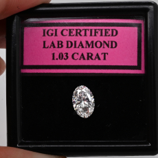 Lab Grown Diamond Oval 8.72x5.82mm Single Piece Approximately 1.15 Carat