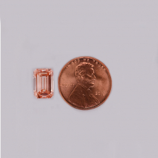 Lab Grown Pink Diamond Emerald Cut 7.88x5.23x3.4 Single Piece Approximately 1.49 Carat