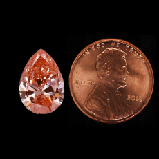 Lab Grown Pink Diamond Pear Shape 8.42x5.73x3.33mm Single Piece Approximately 1.03 Carat