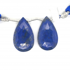 Lapis Drops Almond Shape 25x15mm Drilled Bead Matching Pair