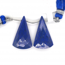 Lapis Drops Conical Shape 28x17mm Drilled Bead Matching Pair