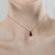 Madagascar Ruby Pear Shape 1.04 Carat Pendant in 14K Rose gold [Chain not Included]