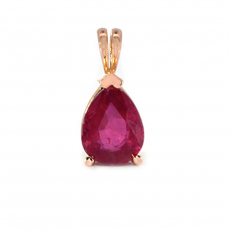 Madagascar Ruby Pear Shape 2.20 Carat Pendant in 14K Rose Gold (Chain Not Included)