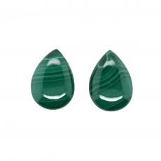 Malachite Cabs Pear Shape 18x13 MM Matched Pair Approximately 25 Carat
