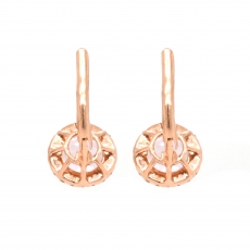 Morganite 2.31 Carat With Accented Diamond Dangle Earring in 14K Rose Gold