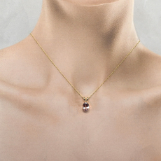 Morganite Oval Shape 0.93 Carat Pendant  in 14K Yellow Gold  (Chain Not Included )