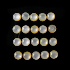 Mother Of Pearl Cabs Round 5mm Approximately 9 Carat