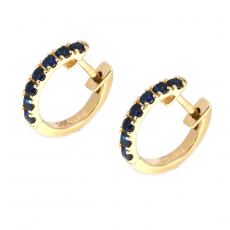 Nigerian Sapphire 0.51 Carat Hoops Earring In 14K Yellow Gold