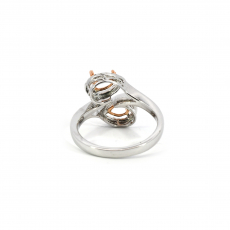 Pear Shape 5.5x4mm Ring Semi Mount In 14K Dual Tone (White/Rose) Gold with Diamond Accents