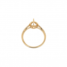 Pear Shape 7x5mm Ring Semi Mount in 14K Yellow Gold with Accent Diamonds (RG0357)