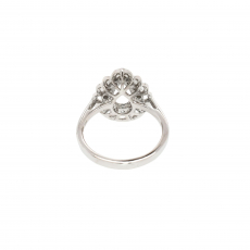 Pear Shape 8.5x5.5mm Ring Semi Mount in 14K White Gold with White Diamonds (RG3246)