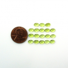 Peridot cab Oval 6X4mm Approximately 9 Carat