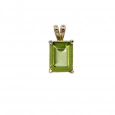 Peridot Emerald Cut 1.98 Carat Pendant  in 14K Yellow Gold ( Chain Not Included )