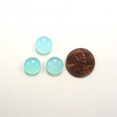 Peruvian Chalcedony Cab Round 10mm Approximately 11 Carat.