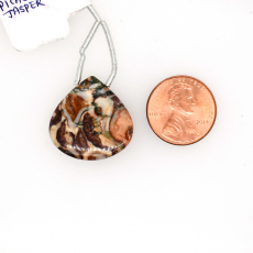 Picasso Jasper Drops Heart Shape 23x23mm Drilled Bead Single Piece
