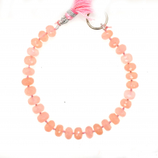 Pink Chalcedony Beads Rondelle Shape 7mm Accent Bead 6 Inch