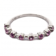 Pink Sapphire 0.32 Carat Stackable Ring band in 14K White Gold