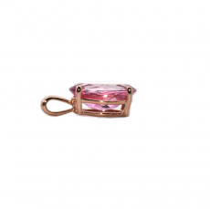 Pink Topaz Oval 6.54 Carat Pendant In 14K Rose Gold (Chain Not Included)