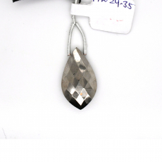 Pyrite Drops Leaf Shape 26x15mm Drilled Bead Single Piece