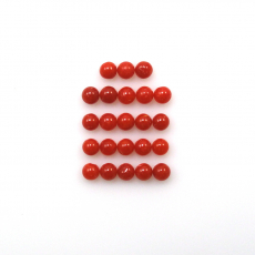 Red Coral Cab Round 2.25mm Approximately 1.50 Carat.